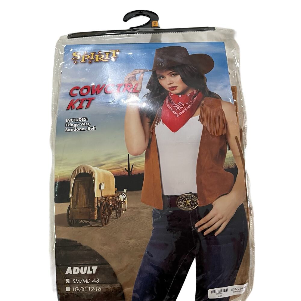 NWT Spirit Halloween Cowgirl Kit Wmns S/M Rodeo Western Country Girl